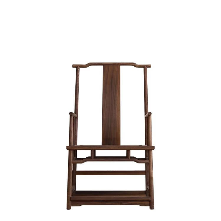 新中式实木圈椅北方榆木书房官帽椅太师椅海棠椅禅意茶主椅扶手椅 承天椅【送坐垫】