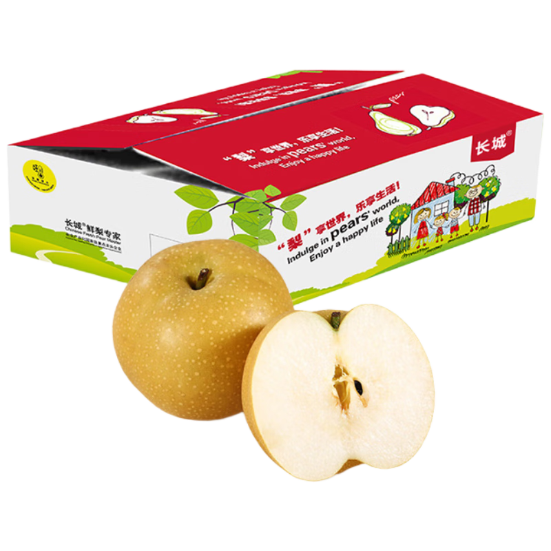 京鲜生 长城丰水梨 净重5斤 单果250g+ 生鲜水果礼盒