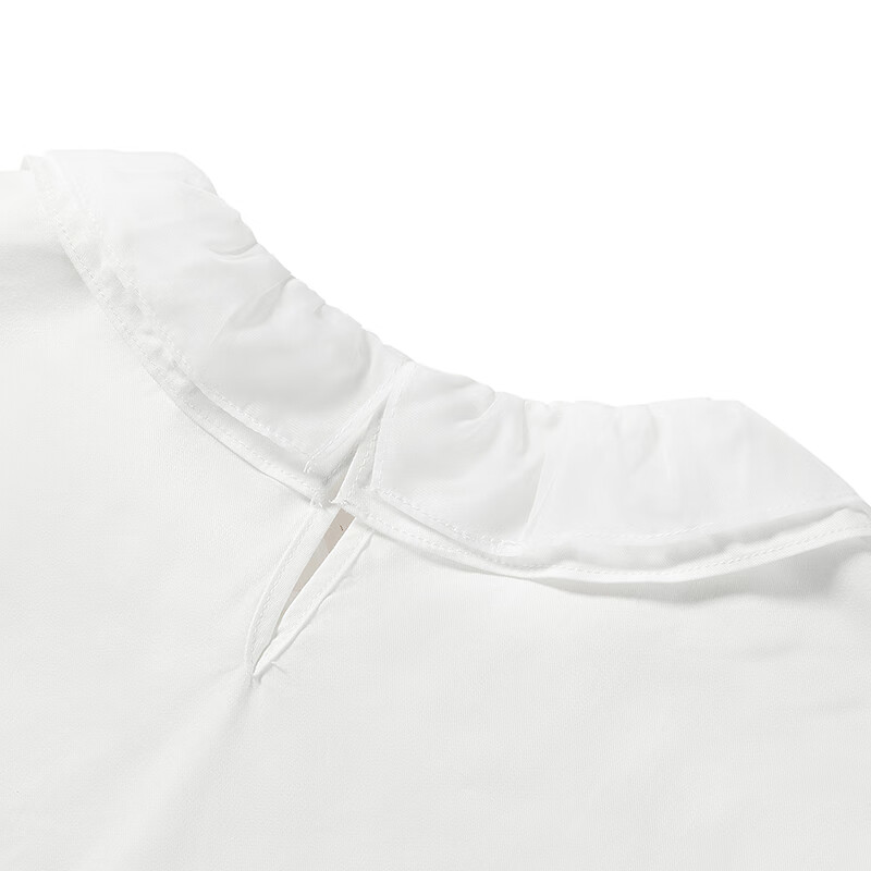 乐町【商场同款】乐町可爱雪纺衫女冬双层娃娃领领精致上衣C1CDF4607 奶油米(现货) M