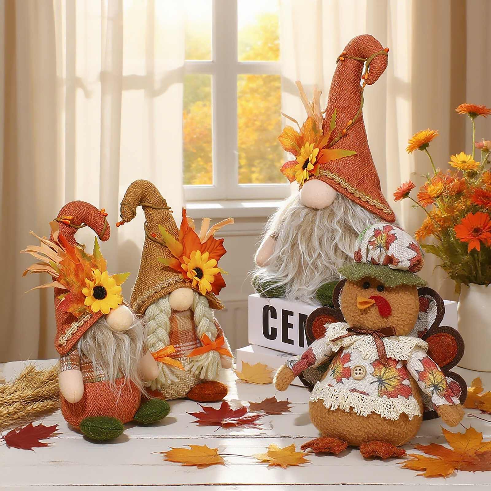 京柳（JINGLIU）感恩节创意鲁道夫公仔橱窗装饰品丰收节稻草人火 稻草人背带裤男款