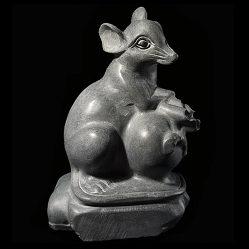 京石云石雕青石石头雕刻家用鼠牛虎兔龙蛇马羊猴鸡狗猪十二生肖摆件