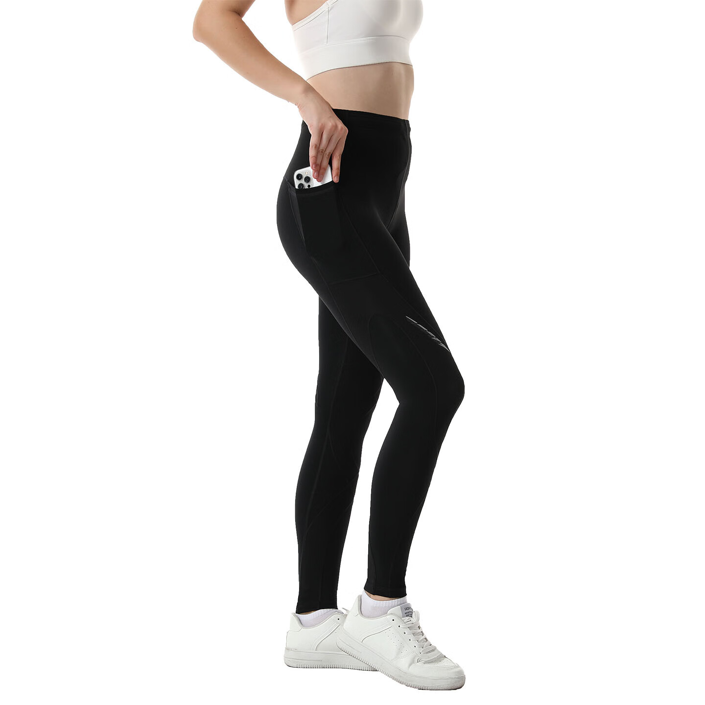 MZPX名泽品压缩裤女SH款运动马拉松跑步护膝护腰健身速干紧身长裤秋冬 女SH款（左右口袋）黑色 磨毛绒4度至20度气温合适 3XL (裤腰周长平量80cm)