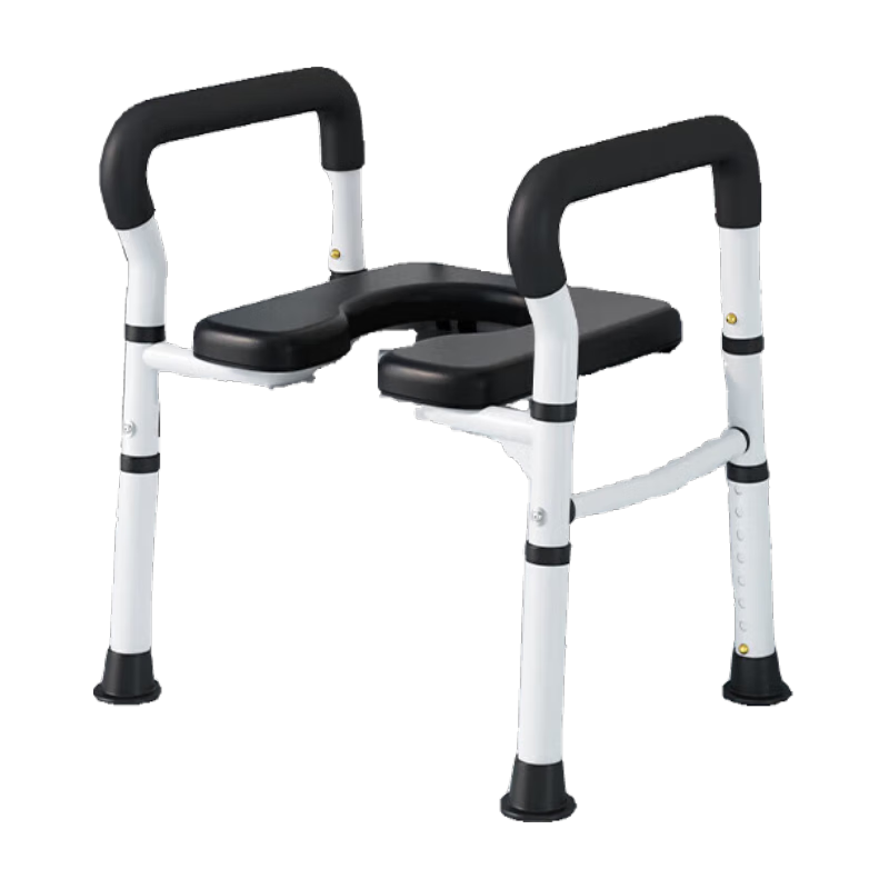雅德髖關(guān)節(jié)術(shù)后馬桶增高器老人坐便椅加高坐墊腰腿無(wú)力上廁所輔助 01鋁合金+黑色皮革軟座