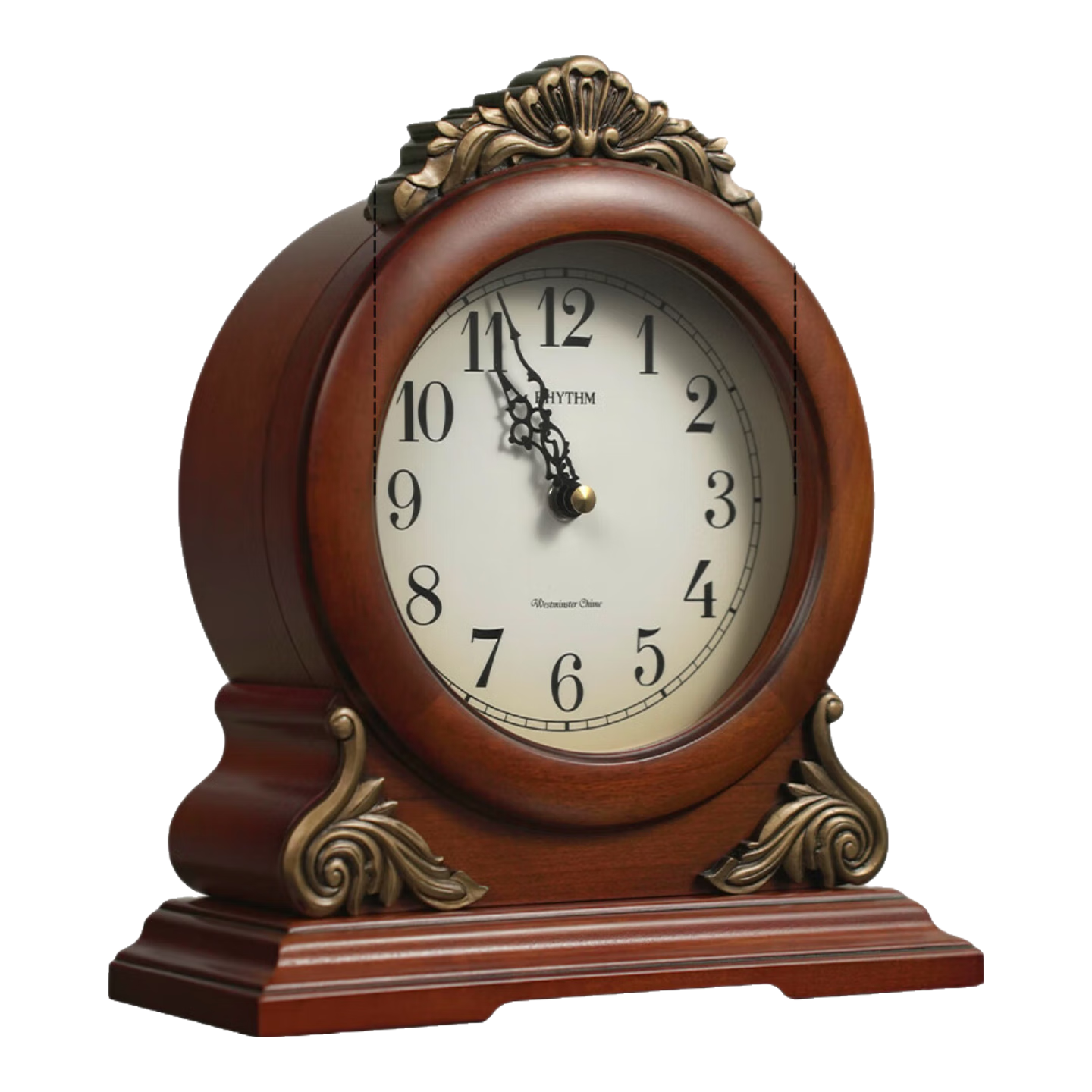丽声（RHYTHM）大气实木钟表摆件桌子石英钟机芯座钟家用客厅台式简约创意装饰 浅棕色 25