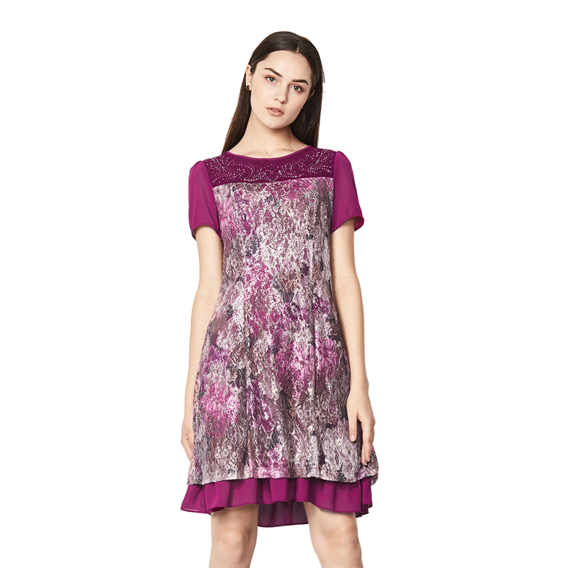 meiermei玫而美品牌专柜时尚修身连衣裙女中长款夏季短袖连身裙 h83