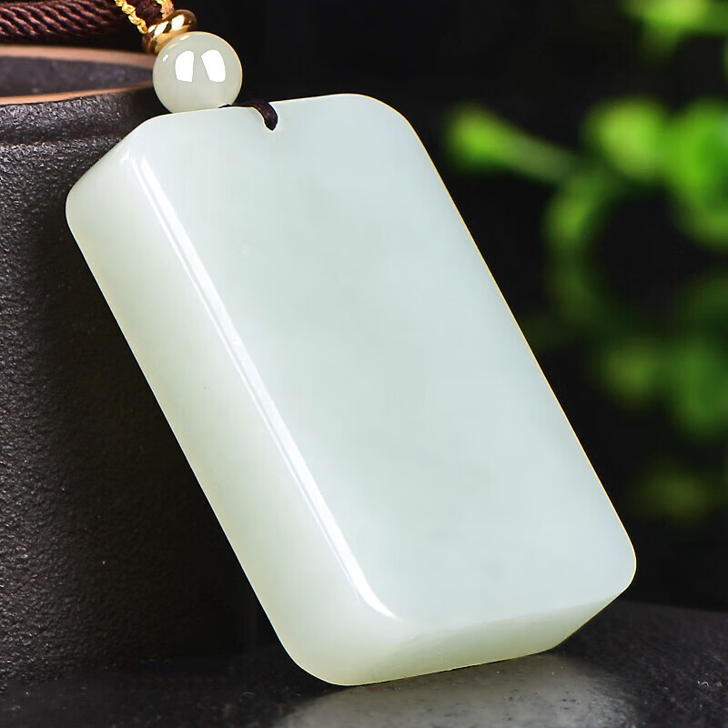 神翠鸟春上新好物和田玉无事牌吊坠平安牌玉坠配绳子 送人生日礼物 款十三 QYM7861i