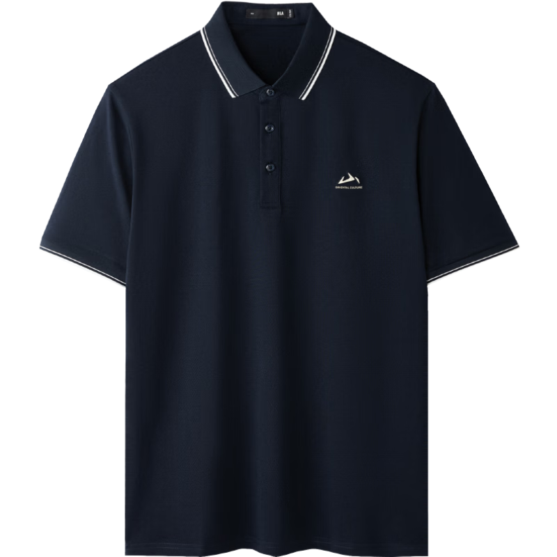 海澜之家（HLA）短袖POLO衫男26新山不在高系列大码短袖男夏季 藏青30 L 175/92A 推荐137~150斤