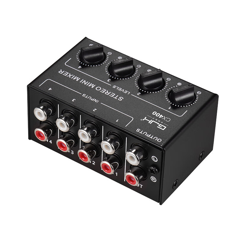 gjkcx400無源混音器立體聲4路無源混音器小巧便攜戶外演出音控臺 CX400