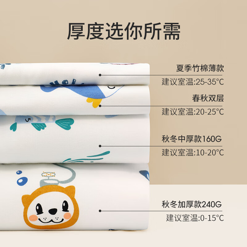七彩博士婴儿分腿睡袋秋冬款恒温棉防踢被小孩防着凉保暖被子可脱袖 萌兔粉160g【室温10-20℃】 【限量清仓】80码【建议身高65-80cm】