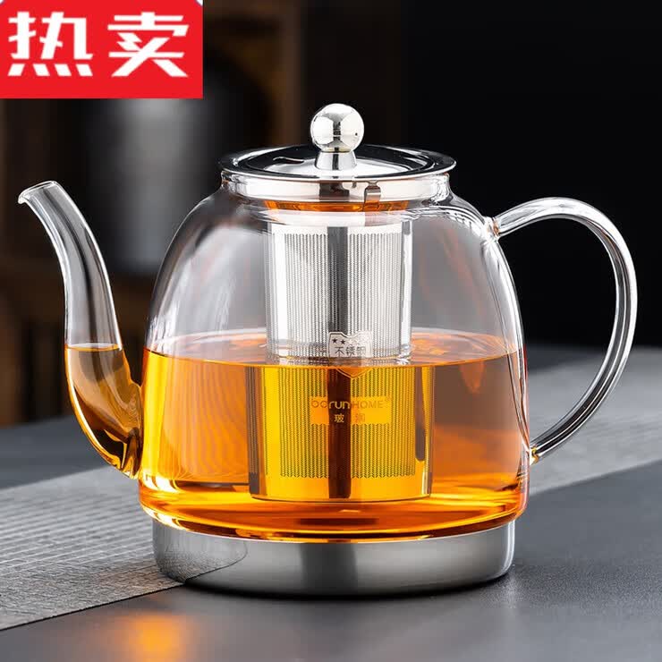 杜准瑜德国进口品质电磁炉专用玻璃茶壶煮茶器加厚耐热烧水泡茶壶电陶炉 10款1800单壶4杯