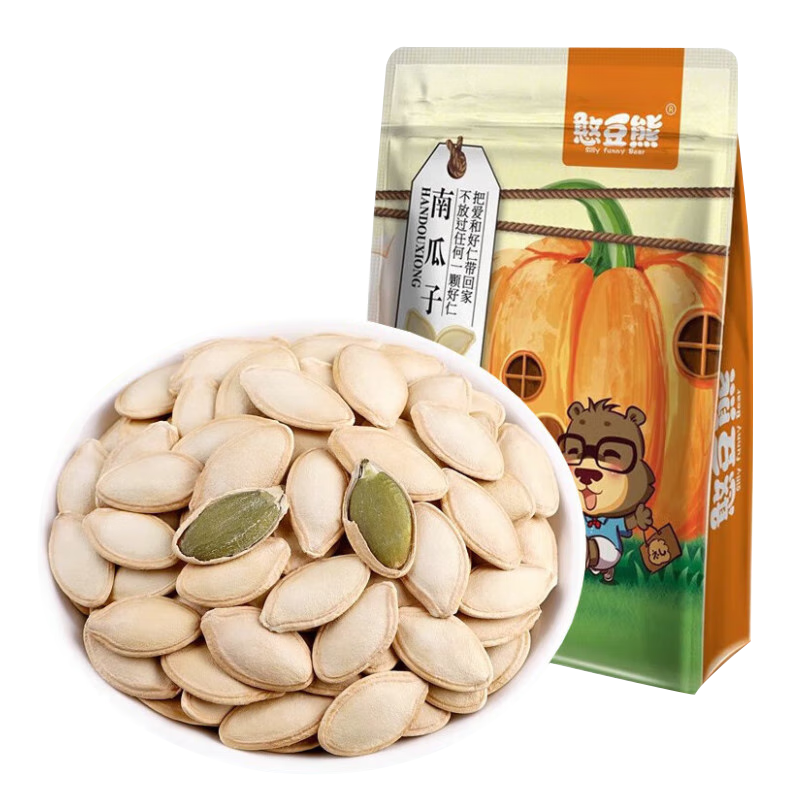 憨豆熊 南瓜子500g/袋 坚果炒货五香南瓜籽办公室休闲零食品