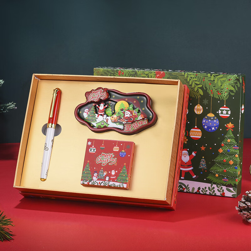 DUKE公爵2026马踏祥云套装1设计新颖气氛款铱金笔钢笔墨水笔自用书写送人自用书写顺滑礼物优选 圣诞冰箱贴套装（红色钢笔）