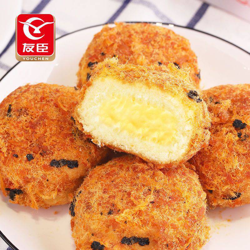 友臣（YOUCHEN）友臣小貝肉松海苔蛋糕整箱營(yíng)養早餐面包網(wǎng)紅食品 500g 友臣小貝蛋糕（肉松海苔味
