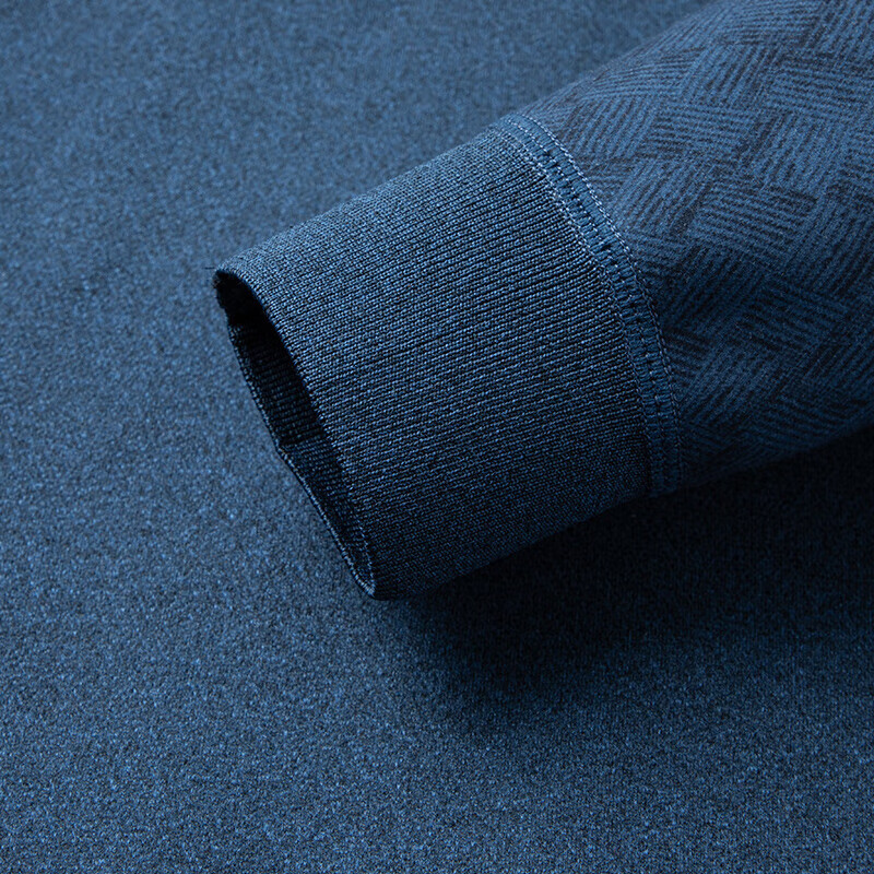 罗蒙加绒加厚假两件针织衫男士毛衣秋冬款中青年长袖含羊毛厚款打底衫 7Z111605蓝灰 2XL 185（适合155-175斤）