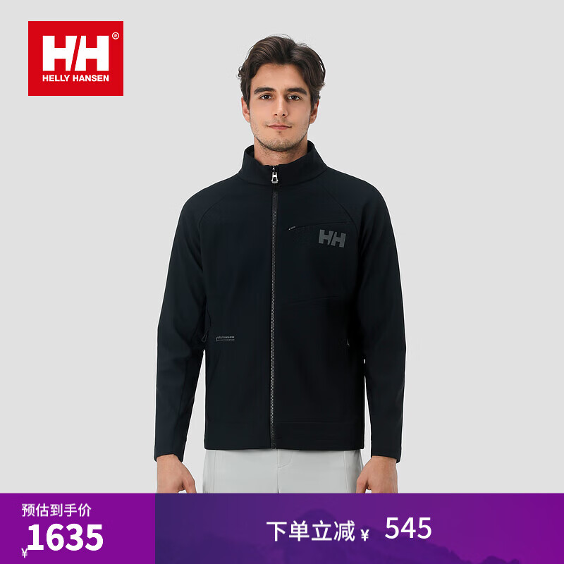 HELLY HANSEN, HH海丽汉森hh24冬季男款Collection M户外休闲软壳衣立领外套夹克 黑色 M