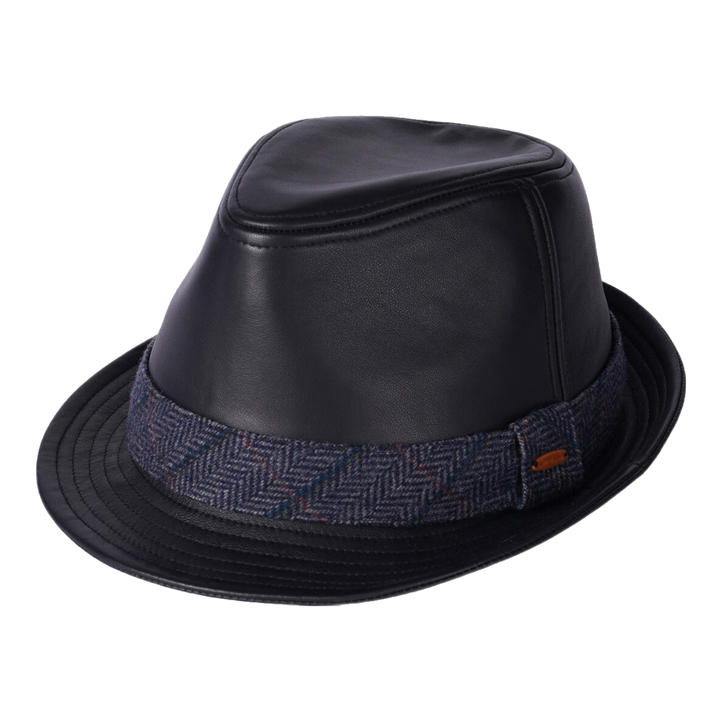 Mr DUCK昆侖 匠心手工禮帽超柔軟綿羊皮 男士老錢風可折疊爵士帽25年新品 隕石黑色(100%羊皮)-MW56297 M(適合56-57cm頭圍)