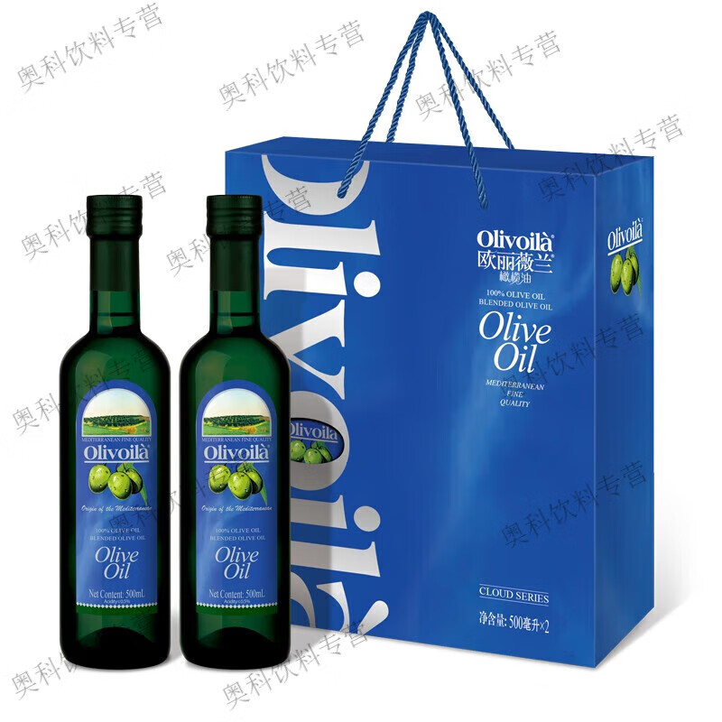 欧丽薇兰橄榄油礼盒 食用油 橄榄油 500ml*2瓶/盒