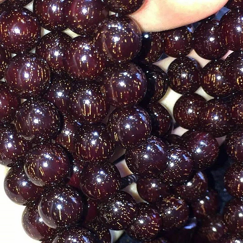 紫辰檀《千年樹齡老料》滿金星印度小葉紫檀手串男108顆佛珠項(xiàng)鏈女念珠 滿金星紫檀手串108顆10mm男士款