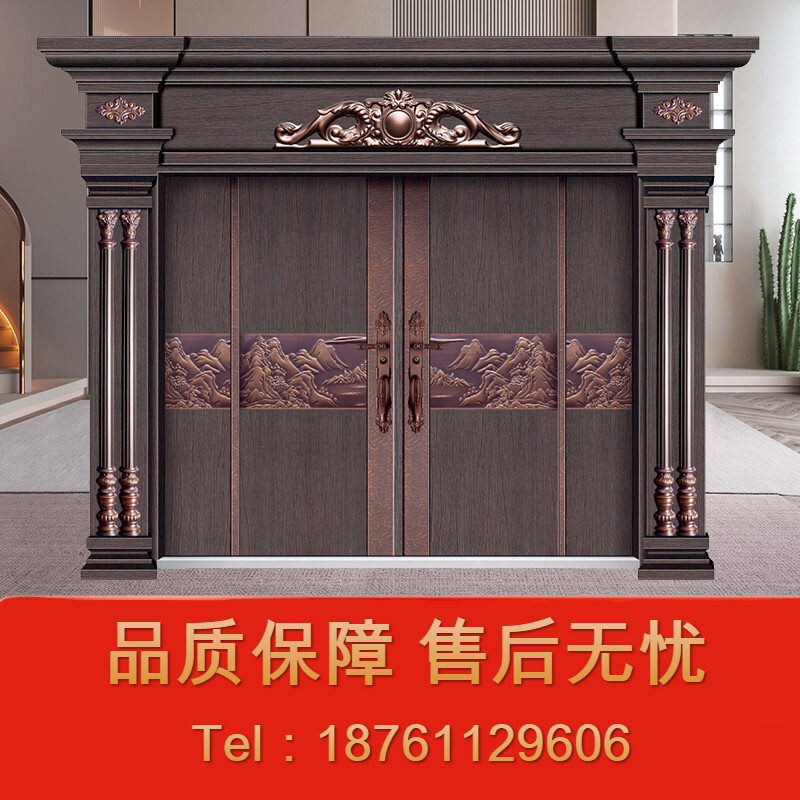 别墅大门对开双开四开门进户门家用入户子母门农村庭院定制 财富之星