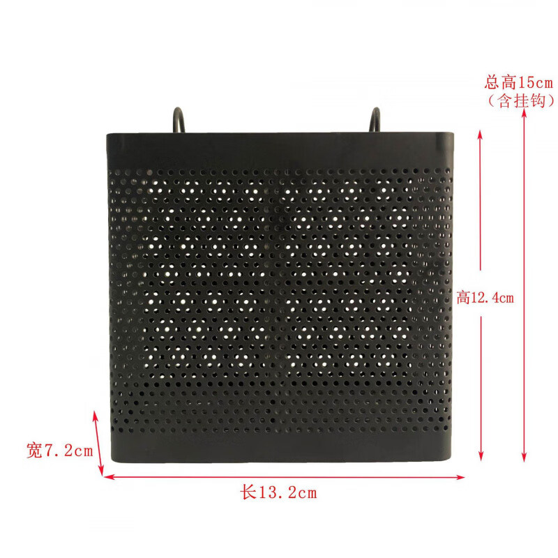 物萃304不锈钢 筷子筒厨房挂式筷子笼方正沥水架防霉沥水筒家用收纳盒 双格(哑光黑)