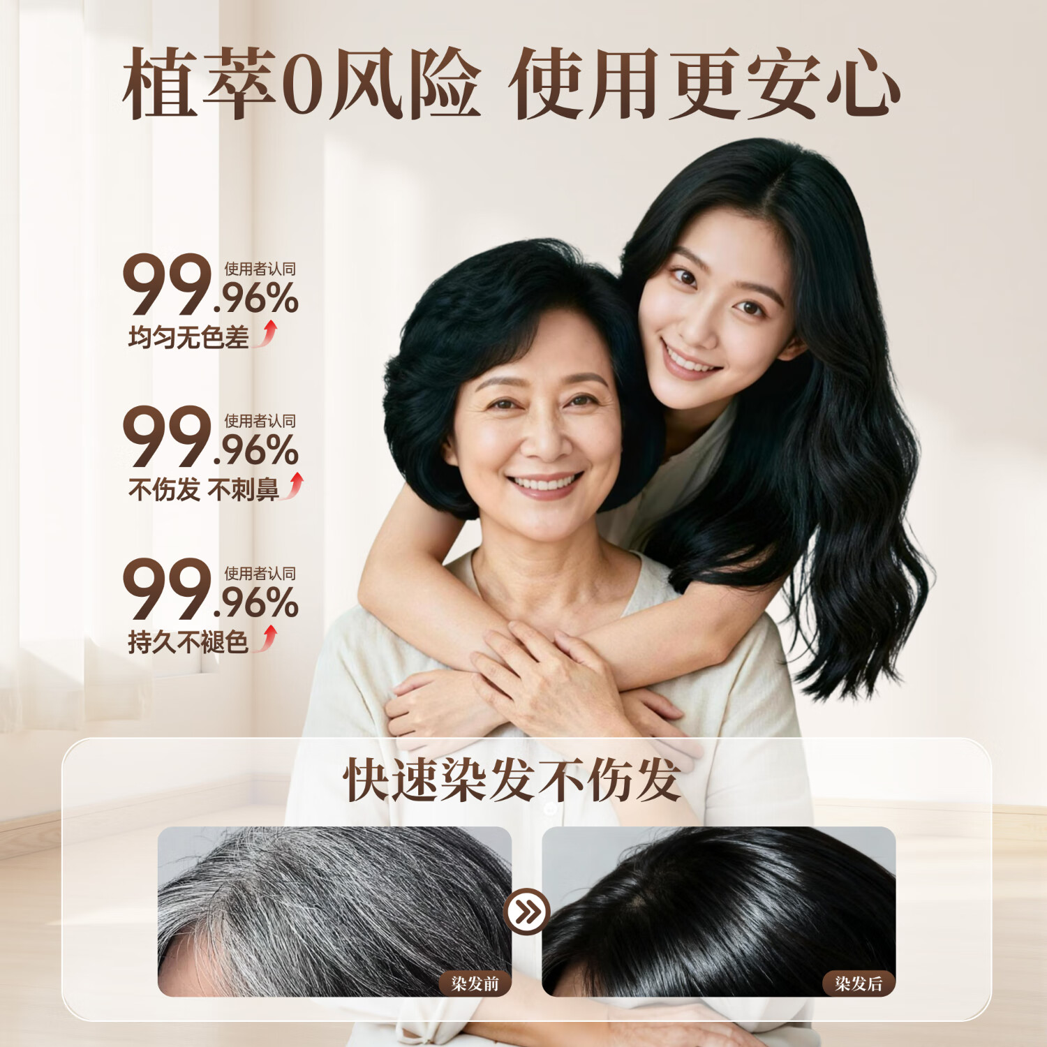 丝羽秀彩乐梳染发剂植物潮色染发膏焗油男女士染头发遮白发染护合一 棕黑色 400ml【植物萃取+洗护合一】