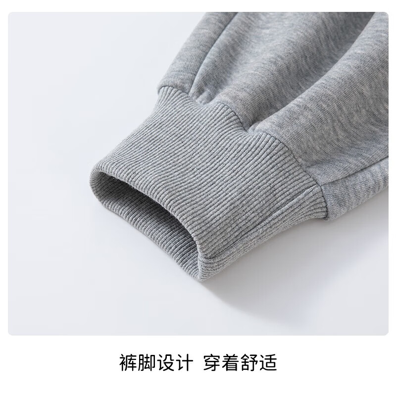 ELLE BABY儿童裤子男女童卫裤秋冬时尚百搭束脚裤宝宝运动裤 浅灰（字母卫裤） 125