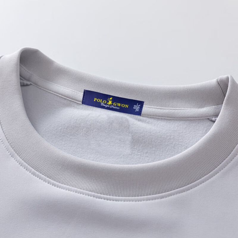 POLOGWON【加绒保暖】保罗秋冬新款圆领卫衣男士打底衫宽松休闲长袖T恤男 薄荷绿 4XL （建议200-220斤）