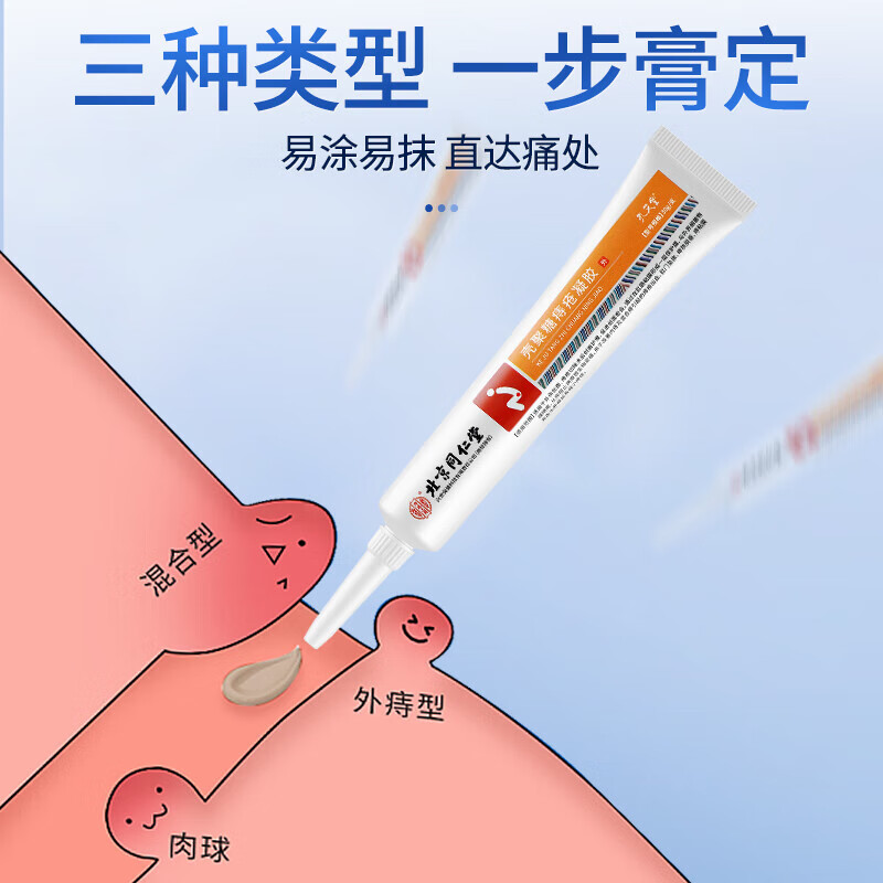 内廷上用北京同仁堂痔疮膏凝胶内外混合痔疮专用肛门痛瘙痒药粘膜充血便秘 【2盒分享装】20g/盒