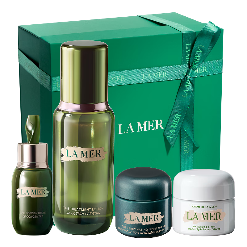 海藍(lán)之謎（LA MER）愈顏抗老套裝(精萃水+面霜+晚霜+精華)護(hù)膚品化妝品生日新年禮物