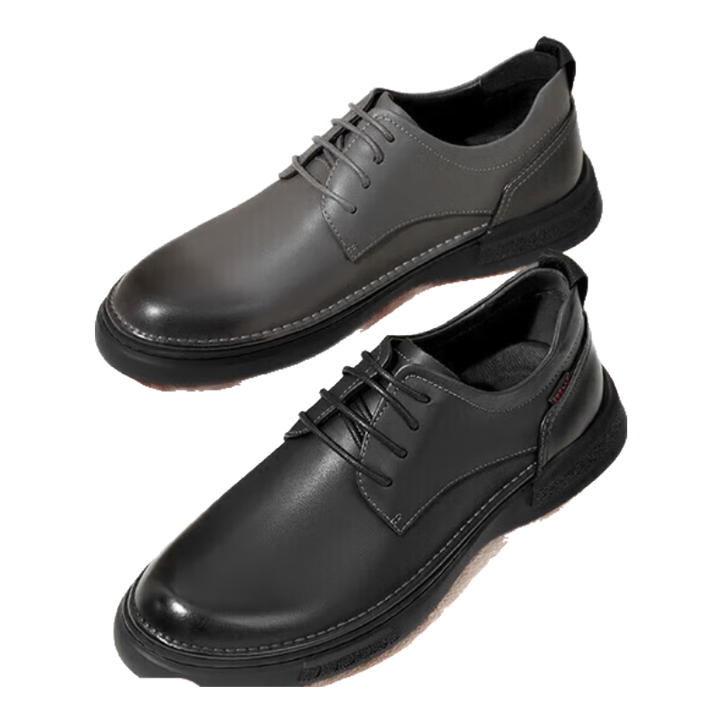 百丽七夕礼物商务皮鞋男商场同款牛皮休闲皮鞋A0512CM1 灰色2 40 325.75元