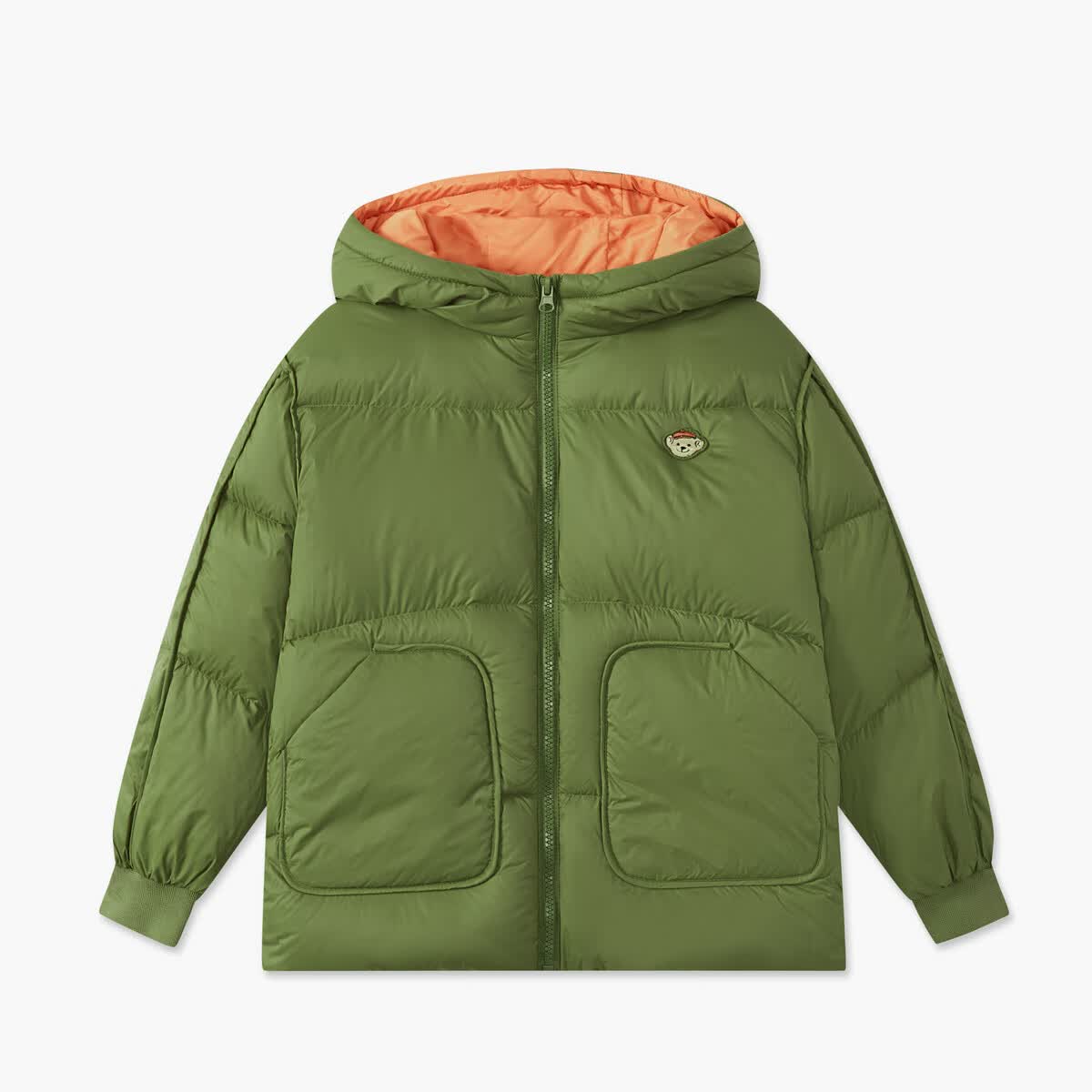 MQD男大童学院风潮酷休闲保暖连帽羽绒服