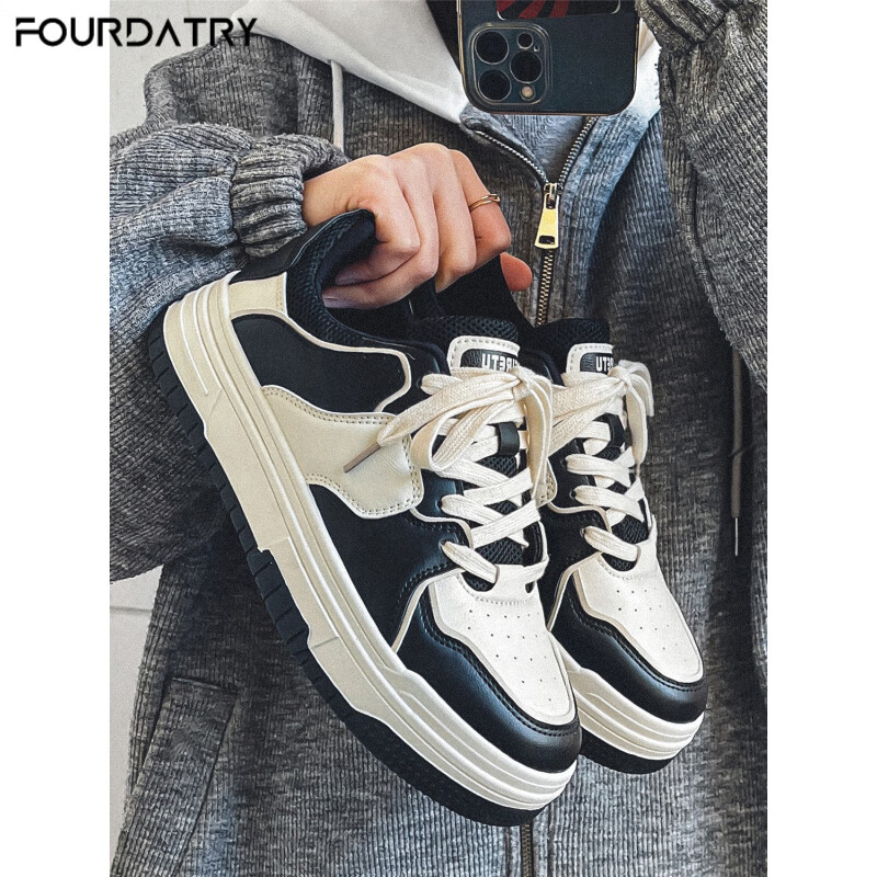 FOURDATRY2025�＾�¿�����Ь����ins���ٴ�С��ѧ����ʽ��Ь����˶�Ь K88�׺�ɫ 44