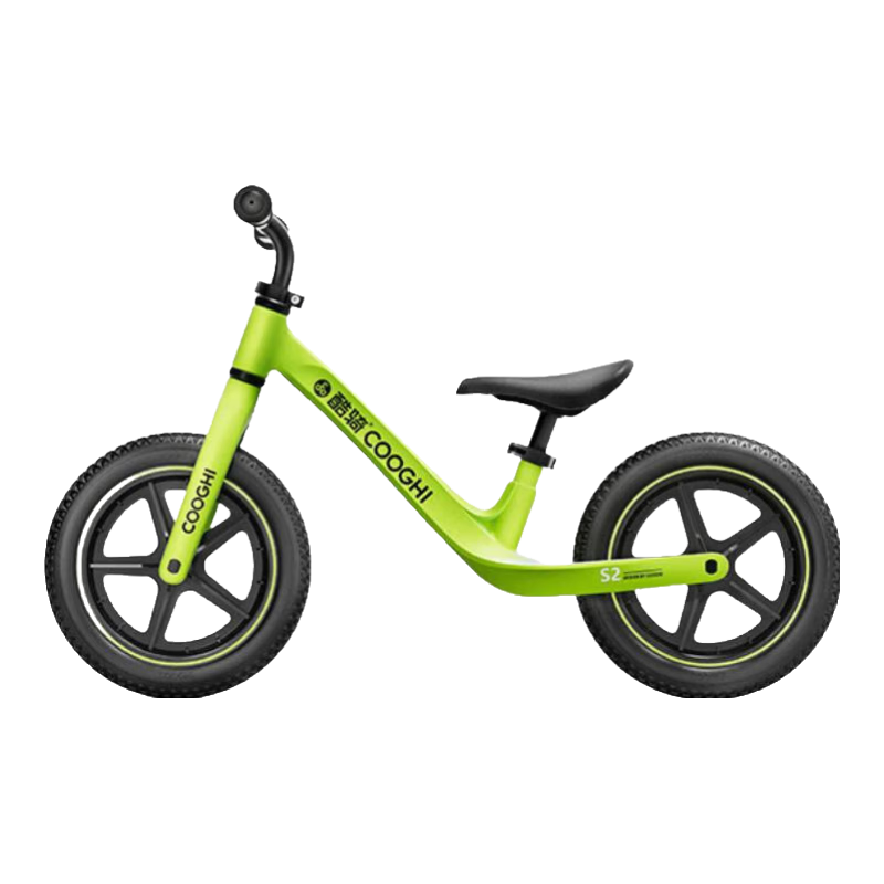 酷騎（COOGHI）兒童平衡車1-6歲滑行寶寶嬰兒學步車酷奇小童超輕入門款S2 【充氣輪】 12寸 -櫻霞粉