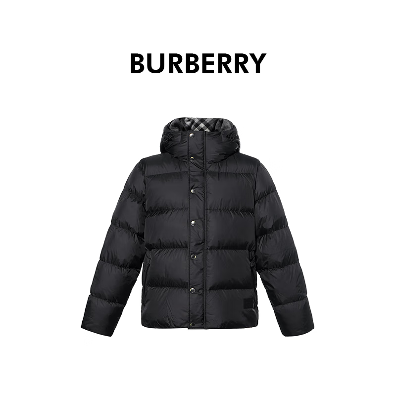 BURBERRY博柏利巴宝莉男士纯色拉链开合连帽羽绒服81052251 XL 反季特惠