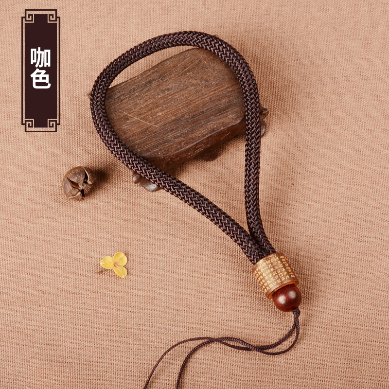 酸枝木无事绳手把件挂绳手工编织文玩挂件绳子翡翠玉把件手绳 经文款