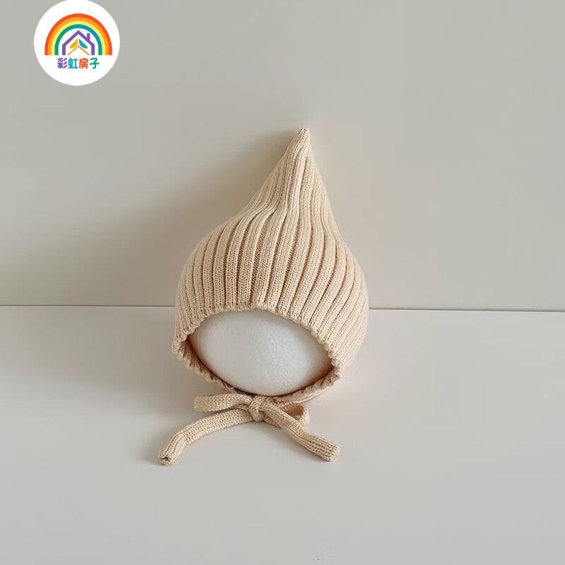 彩虹房子儿童新款秋冬季外出男女宝宝百搭保暖护加绒加厚耳帽合集 尖尖精灵帽【红色】参考5-24个月（43-48cm）