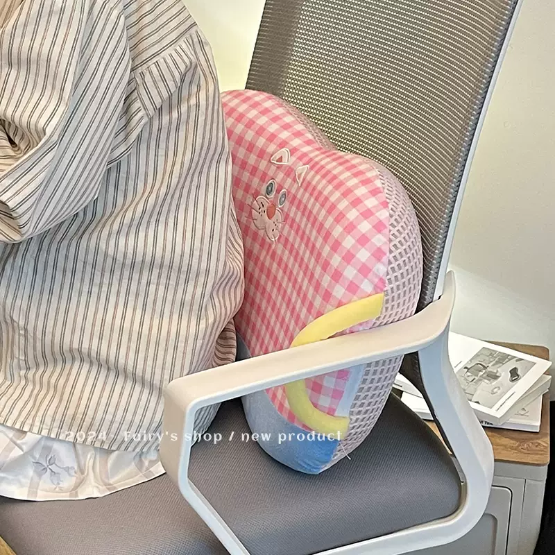 溥畔记忆棉小枕头零压慢回弹护颈椎助眠办公室趴睡侧睡学生成人午睡枕 蓝黄格纹(一面冰丝一面水晶绒)