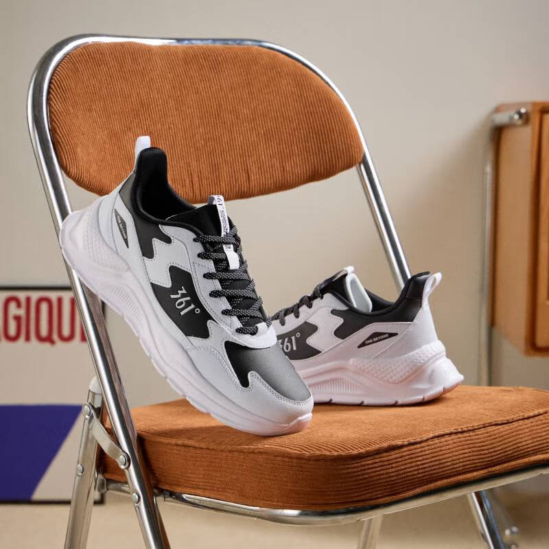 361°男鞋运动鞋秋冬季百搭通勤健身休闲慢跑步鞋 361度白/曜石黑 42