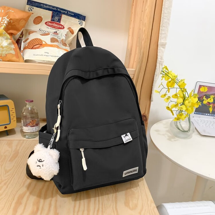 CLBD书包女生高颜值初中生双肩包ins风韩系小众背包大容量轻便旅行包 黄色