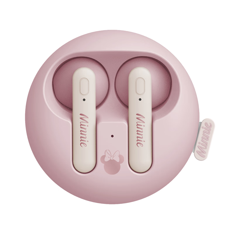 迪士尼无线蓝牙耳机半入耳式高清通话手机电脑通用男女礼物D15适用于苹果华为小米 粉色米妮