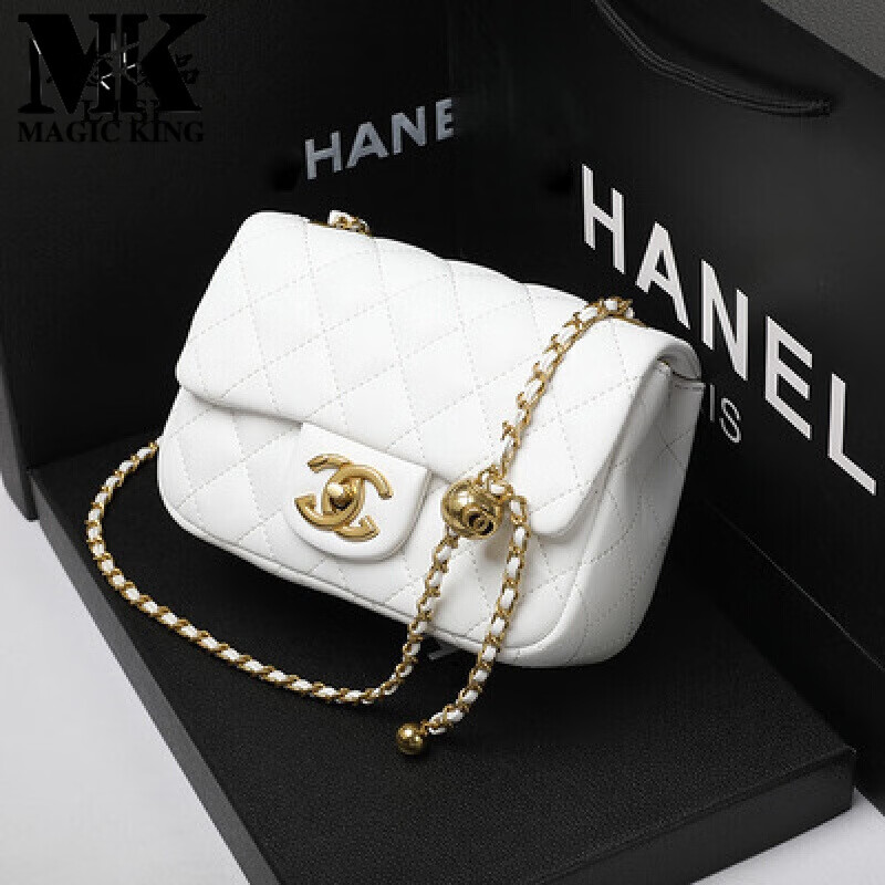 magic king mk精奢款小金珠方胖子金属球包包春秋新款潮小香风链条菱