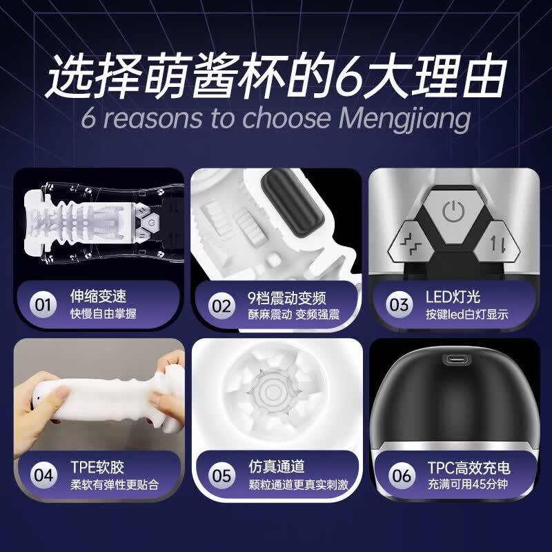涩井电动飞机杯 男用全自动加热吮吸 吞吐伸缩震动 自慰训练降敏 【伸缩吮吸】萌酱飞机杯 男士杯子性自安慰器龟头脱敏训练器成人情趣用品