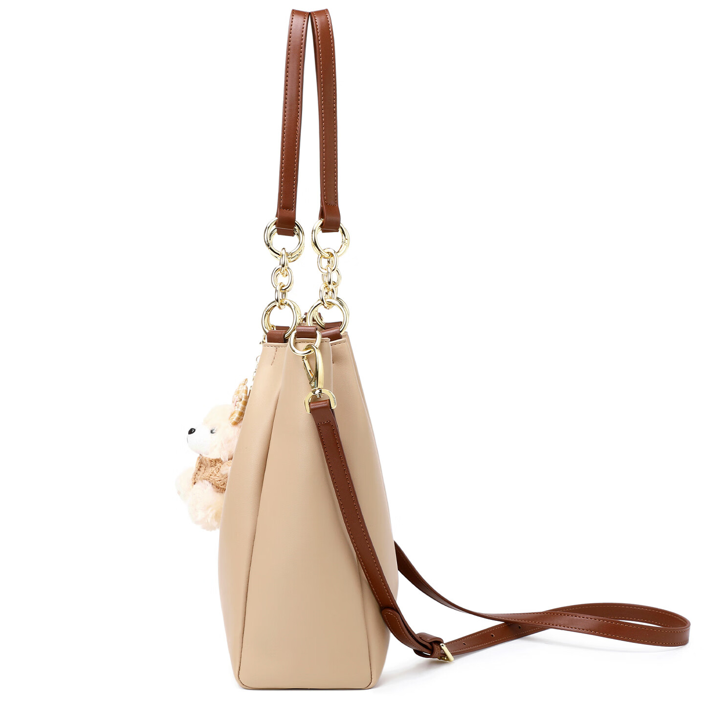 纪诗哲(GIEVSZHE)轻奢侈包包女包2025年新款女士单肩斜挎托特包送老婆女友生日礼物 卡其色 品牌礼盒装