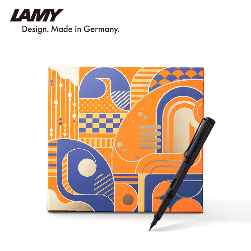 LAMY凌美钢笔 Safari狩猎系列墨水笔 正姿钢笔大学生文具书写练字签字笔团购送礼礼物好礼 磨砂黑色 0.5mm