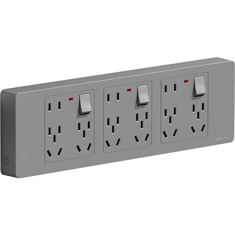 国际电工(FDD)拓展扩展插座家用厨房多功能原位替换86型无线转换器插排独立开关 白色二开32孔-左右扩展【带指示灯】