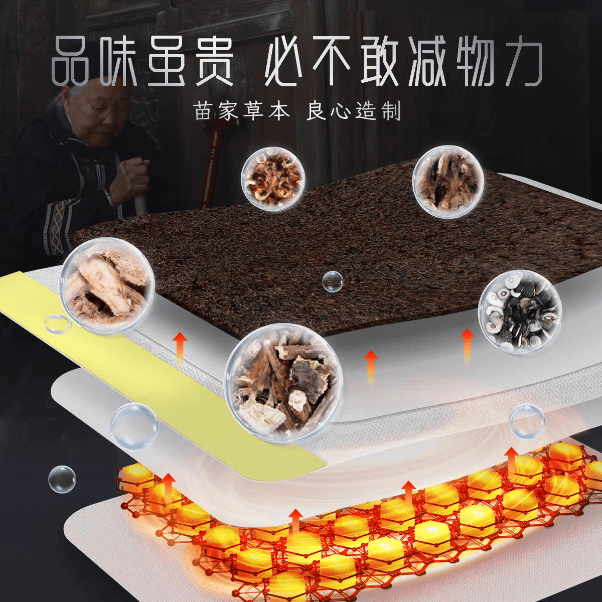 苗一味贵州苗一味贴腰疼腰痛腰椎间盘贴肩周膝盖关节颈椎通络跌打理疗膏 5盒巩固装送2盒