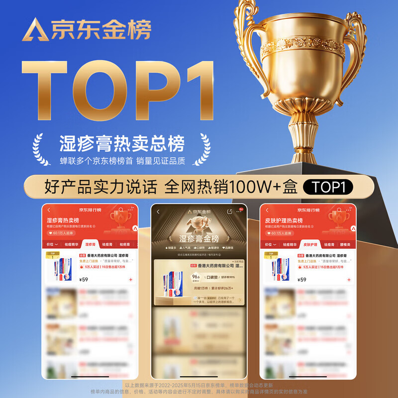 香港大药房湿疹膏搭湿疹药膏皮肤瘙痒皮炎湿疹真菌王感染止痒皮癣阴 单盒【轻度湿疹】体验装