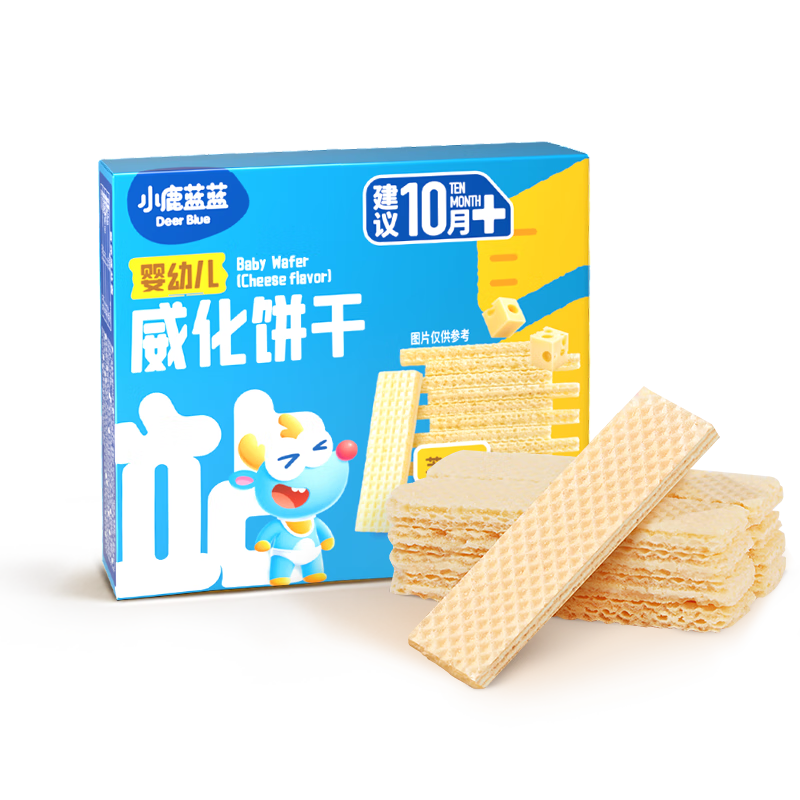 小鹿蓝蓝婴幼儿威化饼干 芝士味 婴幼儿宝宝零食手指米饼干 39g