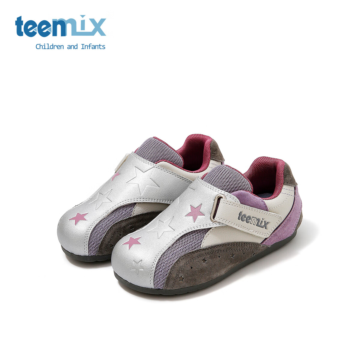 天美意童鞋2025年春秋新款男童女童百搭复古魔术贴休闲单鞋运动鞋 紫色 33 京东折扣/优惠券