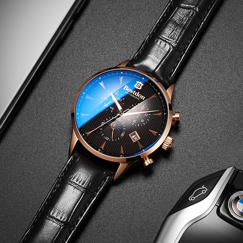 瑞士认证邦顿(bestdon)手表男士机械表全自动防水新款学生潮流时尚